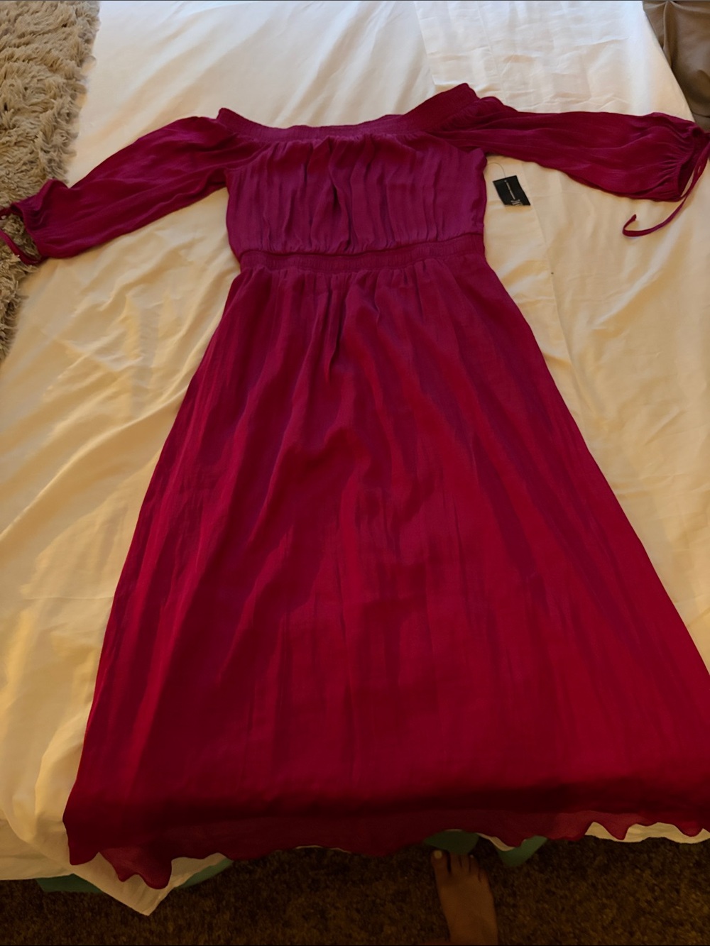 Women’s Off-Shoulder Fuchsia Midi Dress by INC